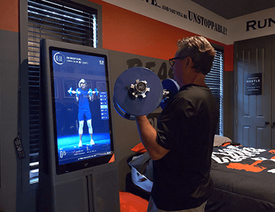 AI artifically intelligent gym exercise training by Tempo - at The Lake Louisa Chateau luxury vacation home rental near Disney World and Orlando