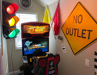 NASCAR racing arcade game at Orlando area home