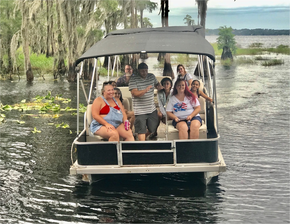 pontoon boat at rental home in central florida near disney and orlando