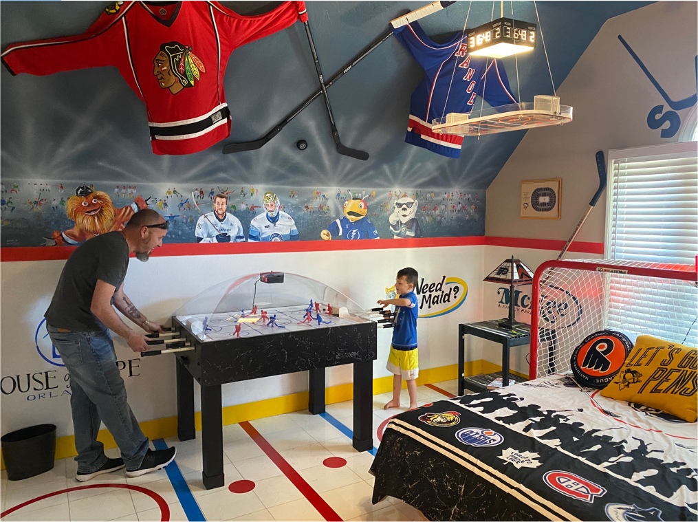Hockey dome game at rental home