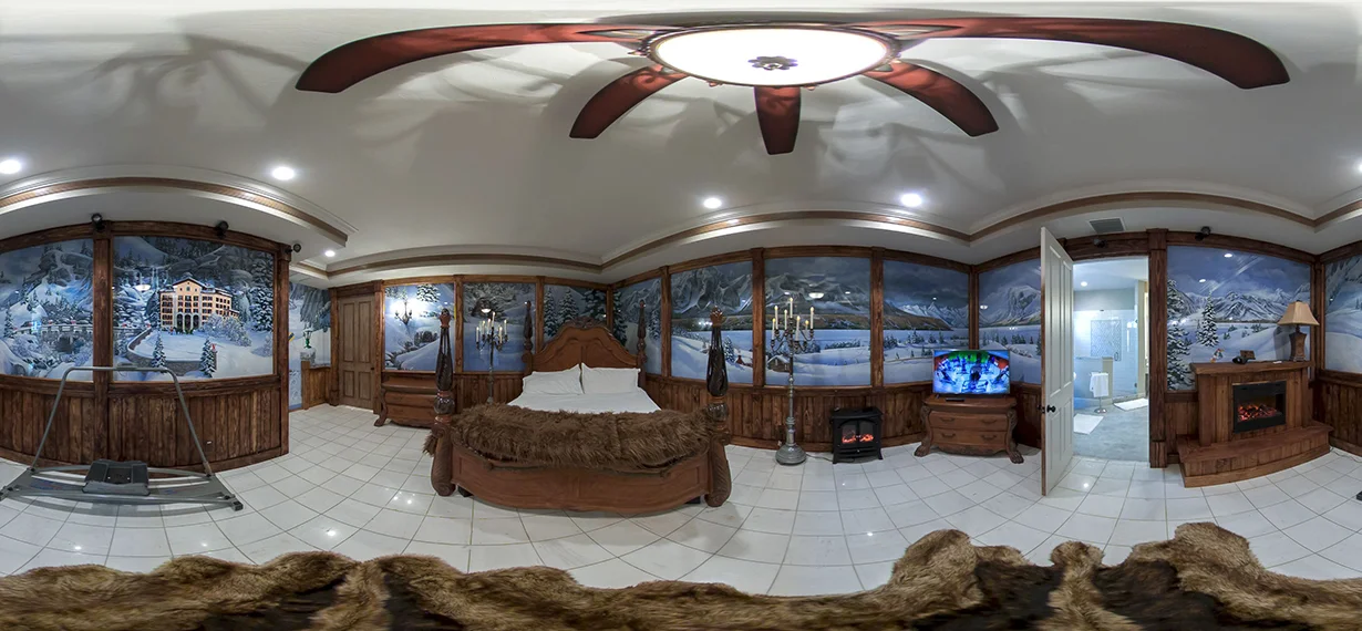 bedroom with ski simulator